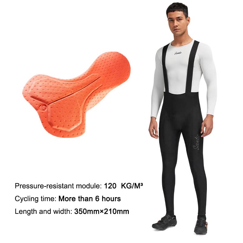 Santic Freedom Herre Bib-Tights med Elastic Interface® Pad – Lange Sykkeltights for 6+ Timers Komfort Santic Cycling Men's Bib Tights