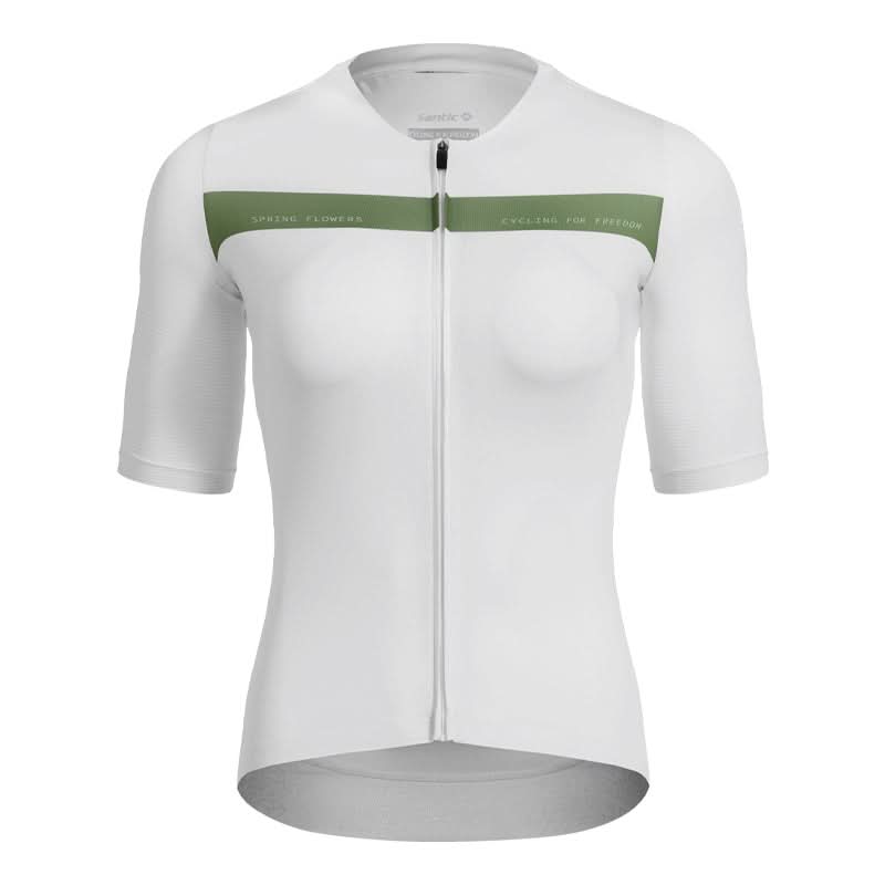 Sykkeltrøye dame Santic Azfa – pustende, refleks & full glidelås Santic Cycling Women's Short Jersey