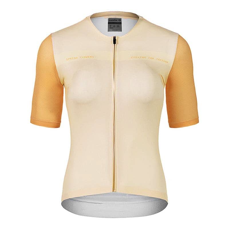 Sykkeltrøye dame Santic Azfa – pustende, refleks & full glidelås Santic Cycling Women's Short Jersey