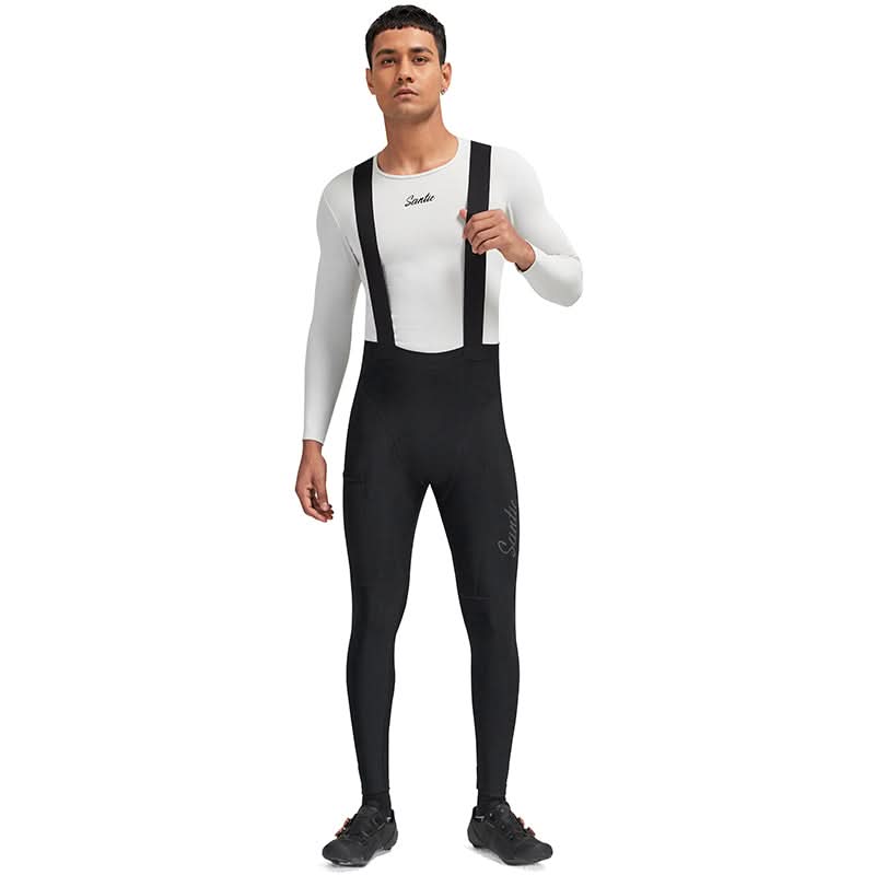 Santic Freedom Herre Bib-Tights med Elastic Interface® Pad – Lange Sykkeltights for 6+ Timers Komfort Santic Cycling Men's Bib Tights