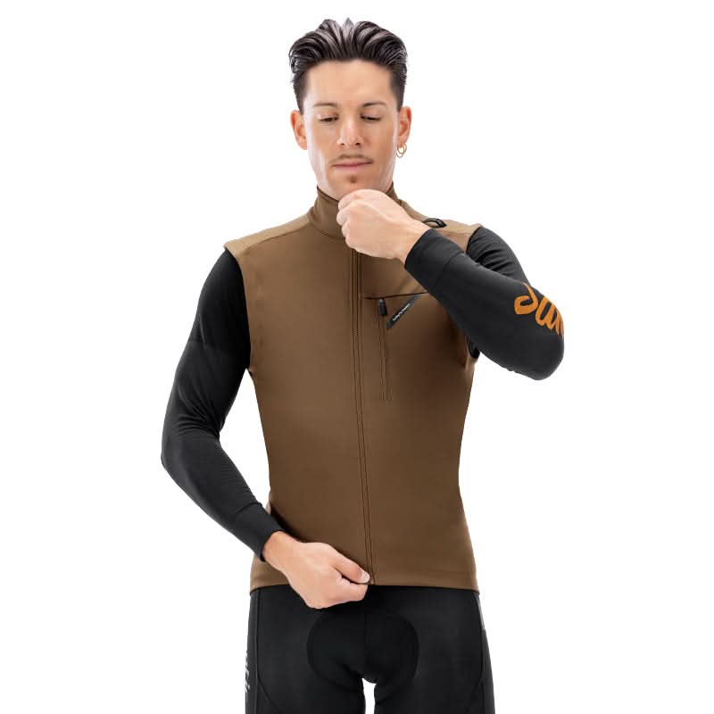 Santic Lacock – vindtett fleecevest | Lett & isolert pro‑fit sykkelvest santiccycling