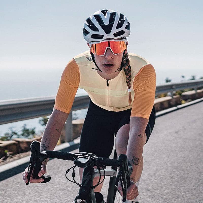 Sykkeltrøye dame Santic Azfa – pustende, refleks & full glidelås Santic Cycling Women's Short Jersey