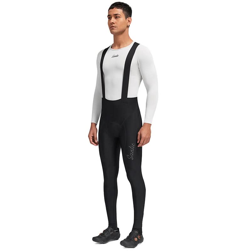 Santic Freedom Herre Bib-Tights med Elastic Interface® Pad – Lange Sykkeltights for 6+ Timers Komfort Santic Cycling Men's Bib Tights