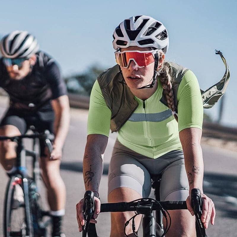 Sykkeltrøye dame Santic Azfa – pustende, refleks & full glidelås Santic Cycling Women's Short Jersey