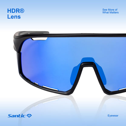 Santic QY Elite Sykkelbriller – Aerodynamiske sportsbriller med lysjustering og antidugg Gear & Grin