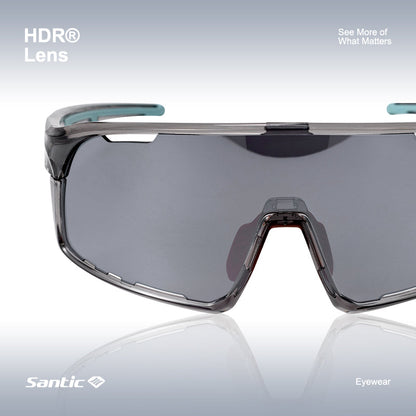 Santic QY Elite Sykkelbriller – Aerodynamiske sportsbriller med lysjustering og antidugg Gear & Grin