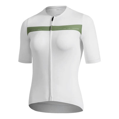 Sykkeltrøye dame Santic Azfa – pustende, refleks & full glidelås Santic Cycling Women's Short Jersey