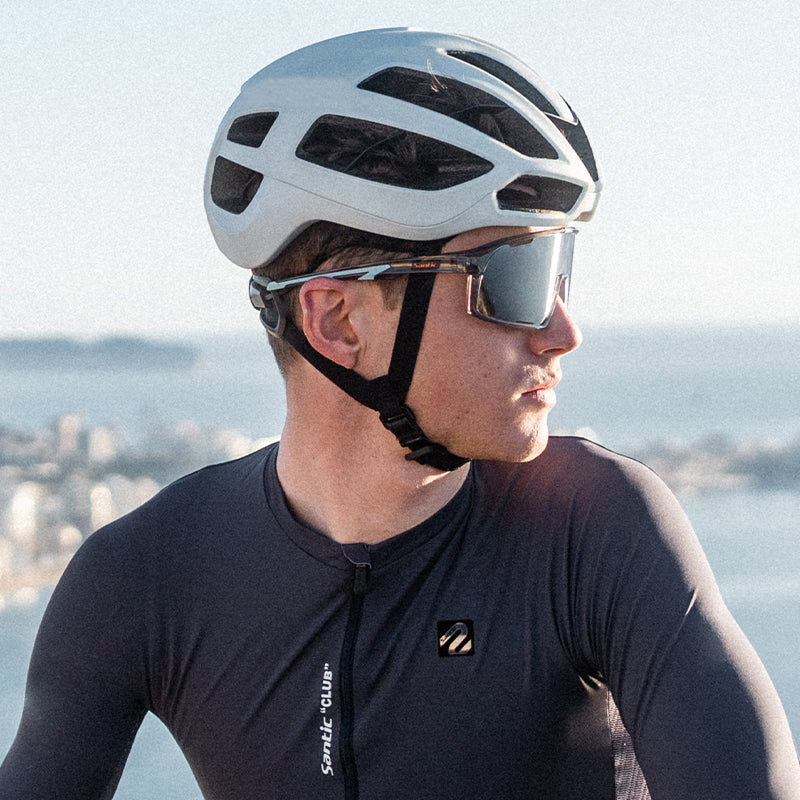 Santic QY Elite Sykkelbriller – Aerodynamiske sportsbriller med lysjustering og antidugg Gear & Grin