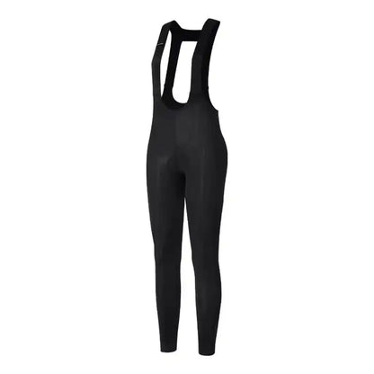 Svart lang sykkelbukse med seler, tettsittende bib-tights for landeveissykling.