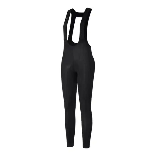 Svart lang sykkelbukse med seler, tettsittende bib-tights for landeveissykling.