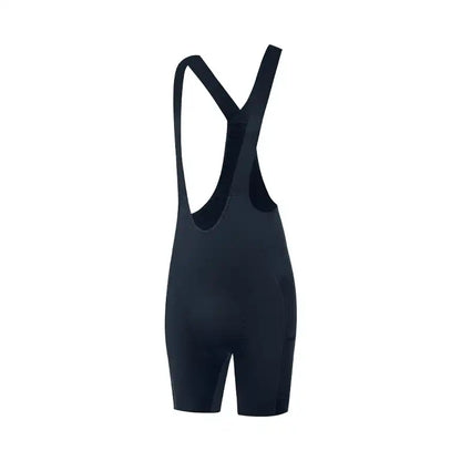 Mørkeblå sykkelshorts med seler og integrert polstring for optimal komfort.