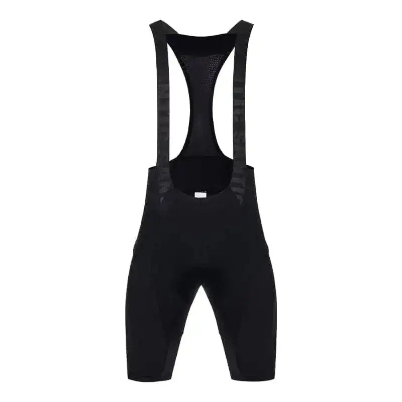 Svart Santic bib shorts sykkelbukse med seler og polstring for komfortabel sykling.