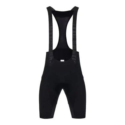 Svart Santic bib shorts sykkelbukse med seler og polstring for komfortabel sykling.