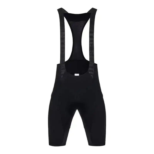 Svart Santic bib shorts sykkelbukse med seler og polstring for komfortabel sykling.