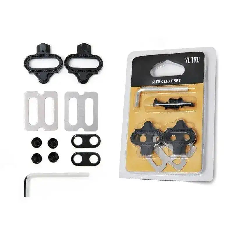 Vutru MTB cleat-sett med pedalklosser, skruer, underlagsskiver og unbrakonøkkel for sykkelsko.